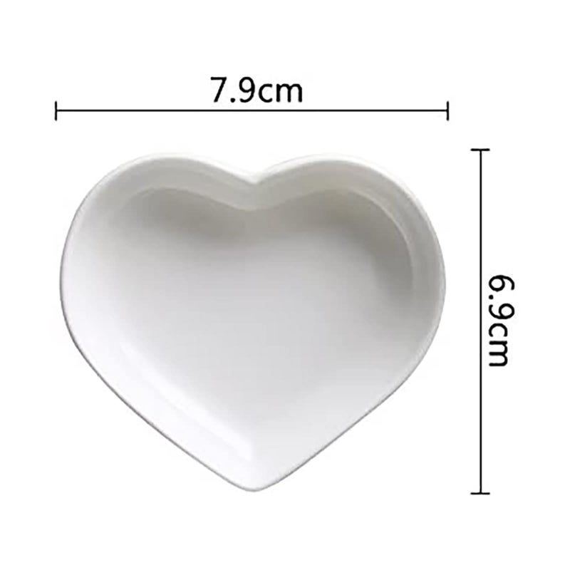 SOCOSY Heart-shaped Multipurpose Ceramic Sauce Dish Seasoning Dishes Sushi Dipping Bowl Appetizer Plates Serving Dish Saucers Bowl(Set of 4) - Image 2